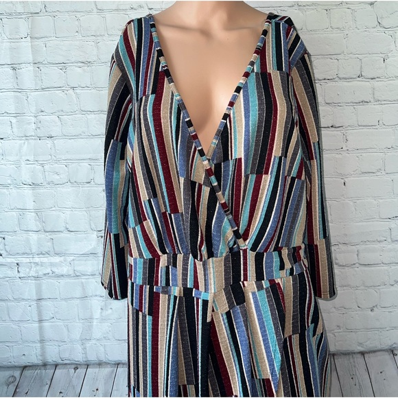 Perfectly Priscilla Multicolor striped long sleeve dress size 3X - Picture 2 of 8